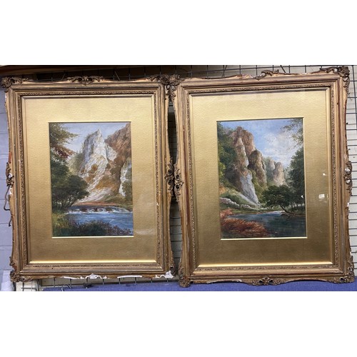 278 - JOHN THORLEY (1859 - 1933) WATERCOLOURS LAKELAND LANDSCAPES A PAIR FRAMED AND GLAZED 25CM X 34CM APP... 