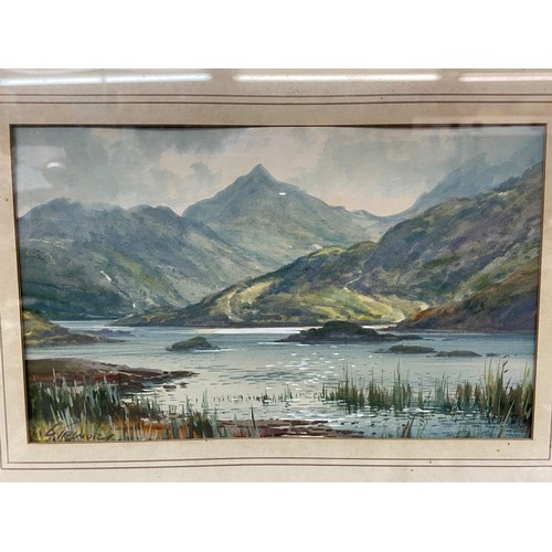 299 - G TREVOR (FL 1920 - 1940) WATERCOLOUR ENTITLED SNOWDON FROM LLYD LYYDAW FRAMED AND GLAZED 27CM X 16C... 