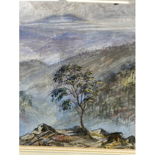 300 - ELIJAH WALTON 1833-1880 RA WATERCOLOUR 'A VIEW IN THE HIMALAYAS' FRAMED AND GLAZED 33CM X 26CM APPRO... 