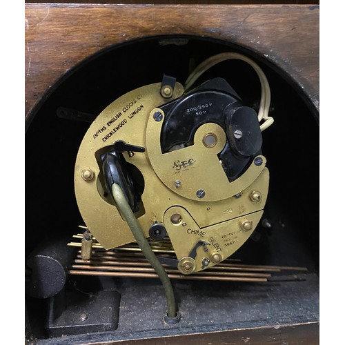 383 - WALNUT STEPPED CASE MANTLE CLOCK