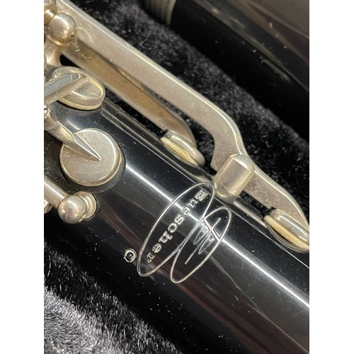 501 - CASED BUESCHER ARISTOCRAT CLARINET SERIEL NUMBER 819352 WITH A VINTAGE BRILHART EBOLIN SPECIAL MOUTH... 