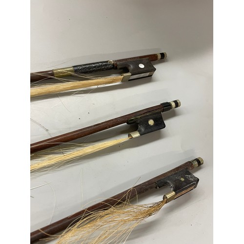 512 - THREE VIOLIN BOWS AS FOUND