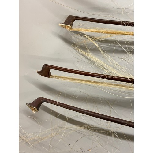 512 - THREE VIOLIN BOWS AS FOUND