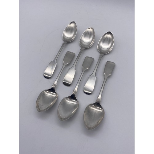 451 - SET OF SIX GEORGIAN SILVER EXETER TEASPOONS 3.4 OZ APPROX