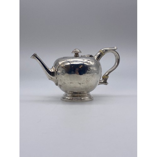 444 - VICTORIAN SILVER ENGRAVED BULLET TEAPOT 10.6 OZ APPROX