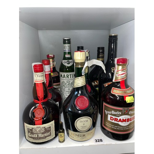 328 - PIGEONHOLE OF SPIRITS AND LIQUEUR'S DRAMBUILE