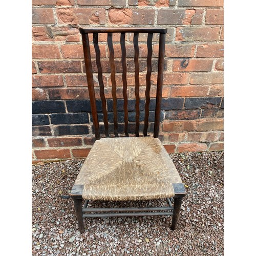 158A - THREE RUSH SEATED ARTS AND CRAFTS STYLE CHAIRS