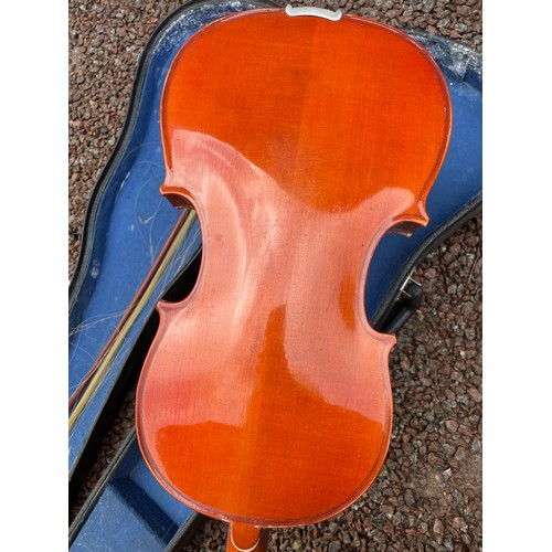 513 - CASED CHINESE VIOLIN WITH BOW