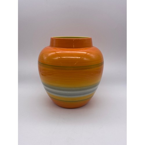 358 - SHELLEY ORANGE HARMONY BULBOUS VASE