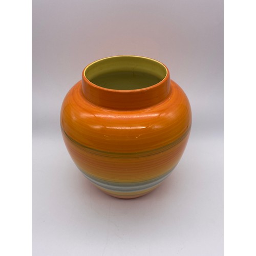 358 - SHELLEY ORANGE HARMONY BULBOUS VASE