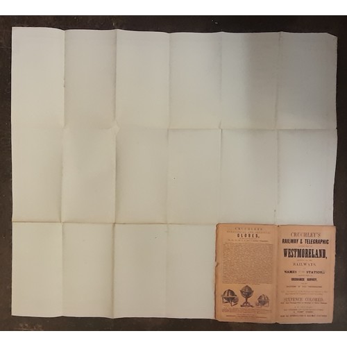 735 - COPY OF CRUCHLEYS RAILWAY AND TELEGRAPHIC COUNTY MAP OF WEST MOORLAND 1856