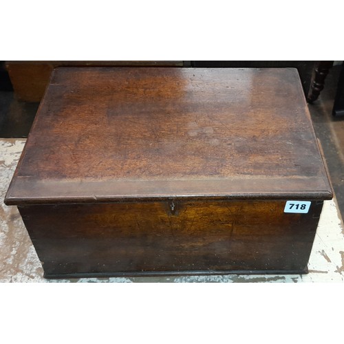 718 - EARLY 19TH CENTURY MAHOGANY BOX (LID AS FOUND)