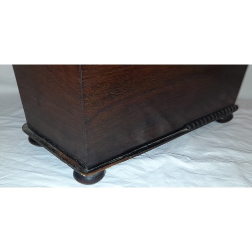 723 - REGENCY ROSEWOOD SARCOPHAGUS TEACADDY BOX