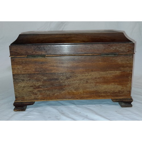 722 - GEORGIAN STYLE MAHOGANY SQUARE SECTION TEA CADDY BOX