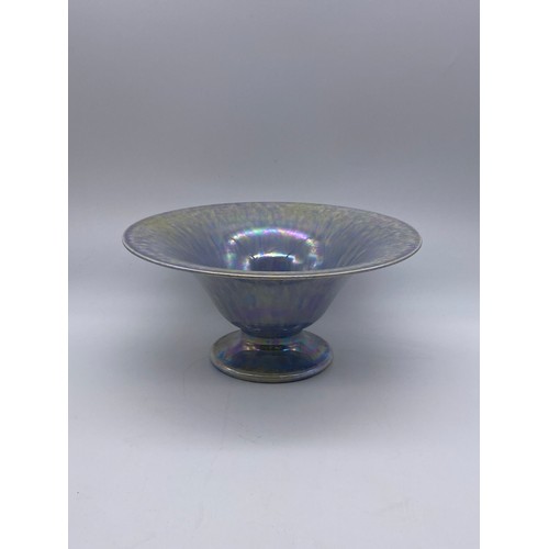 799 - RUSKIN PEARLESCENT PEDESTAL BOWL IMPRESSED RUSKIN ENGLAND 1926