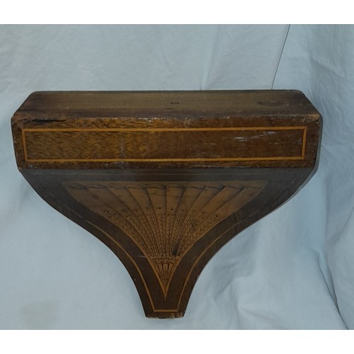 857 - MAHOGANY BOX STRUNG AND MARQUETRY INLAID CORBEL