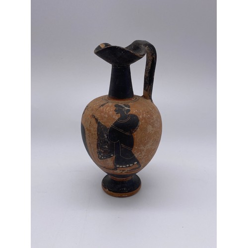 813 - GREEK CERAMIC OINOCHOE AND OTHER EARLY POTTERY VESSELS