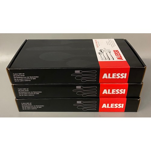 833 - THREE BOXES OF ALESSI FOUR PIECE CUTLERY TABLE SET