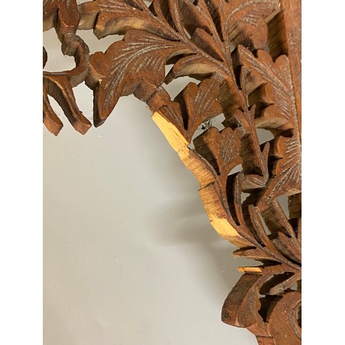 789 - 19TH CENTURY FRET CARVED HANGING WALL SHELF A/F