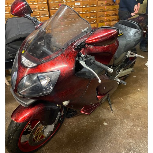 1 - CUSTOM RED FINISH KAWASAKI ZX-12R MOTOR CYCLE REGISTRATION PF05 BBX, MOT EXPIRED IN APRIL 2023, 1.19... 