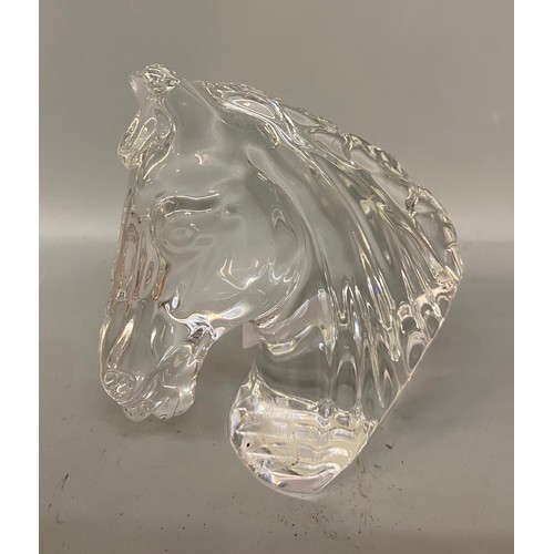 616 - WATERFORD CRYSTAL STALLIONS HEAD PAPERWEIGHT