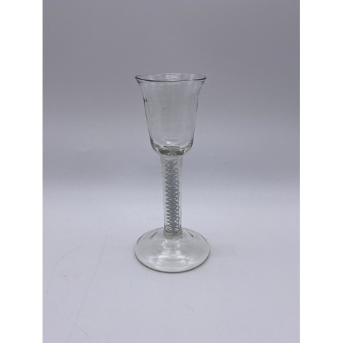 870 - WINE GLASS WITH A DOUBLE OPAQUE AIR TWIST STEM