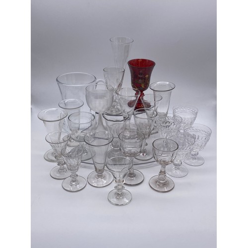 878 - SELECTION OF MAINLY 19TH AND EARLY 19TH CENTURY DRINKING GLASSES