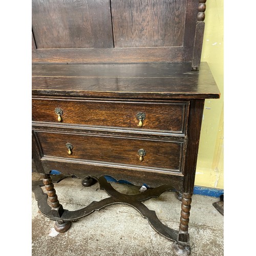 193 - OAK BOBBIN REEL DRESSER WITH PLATE RACK