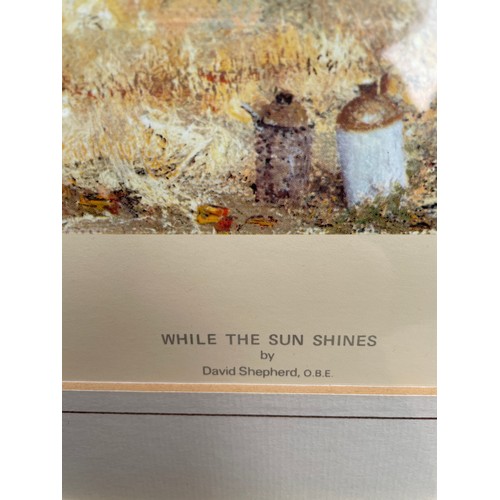 259 - DAVID SHEPHERD PRINT 169/850 WHILE THE SUN SHINES SIGNED IN PENCIL WITH BLIND PROOF STAMP