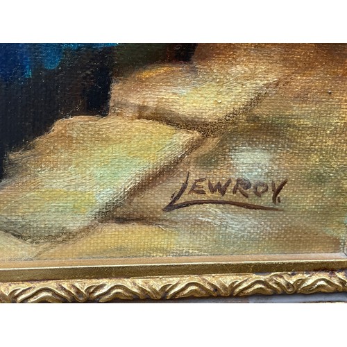 251 - 20TH CENTURY OIL PAINTING BY LEWROY 19TH CENTURY TAVERN SCENE IN GILT FRAME