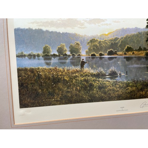 247 - GERALD COULSON LITHOGRAPHIC PRINTS - DAWN 127/850 AND DUSK 131/850 BOTH SIGNED IN PENCIL FRAMED AND ... 