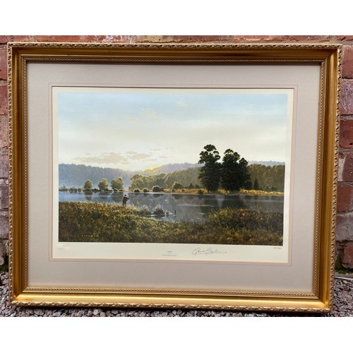 247 - GERALD COULSON LITHOGRAPHIC PRINTS - DAWN 127/850 AND DUSK 131/850 BOTH SIGNED IN PENCIL FRAMED AND ... 