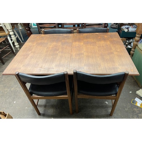 90 - EVEREST 1960S TEAK DINING TABLE AND FOUR CHAIRS