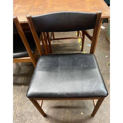 90 - EVEREST 1960S TEAK DINING TABLE AND FOUR CHAIRS