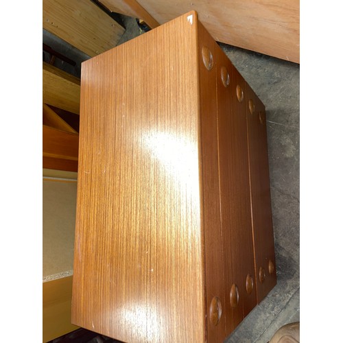 84 - TEAK FIVE DRAWER CHEST