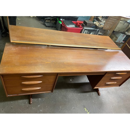 197 - 1970S TEAK KNEEHOLE DRESSING TABLE