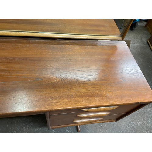 197 - 1970S TEAK KNEEHOLE DRESSING TABLE