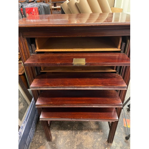 215 - EDWARDIAN MAHOGANY FOUR DRAWER FOLIO CHEST