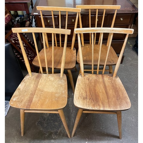 135 - FIVE EARLY ERCOL STICK BACK DINING CHAIRS