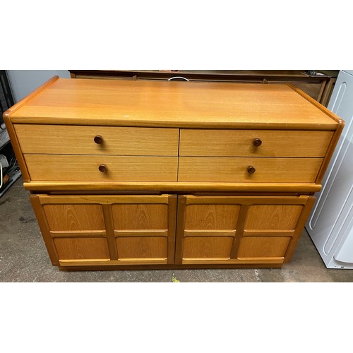 121 - 1970S NATHAN TEAK CUPBOARD WITH FOUR DRAWERS