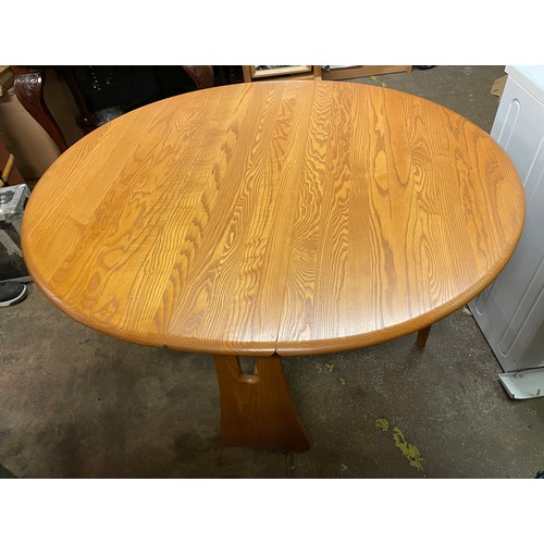 123 - ERCOL LIGHT ELM DROP FLAP GATELEG TABLE