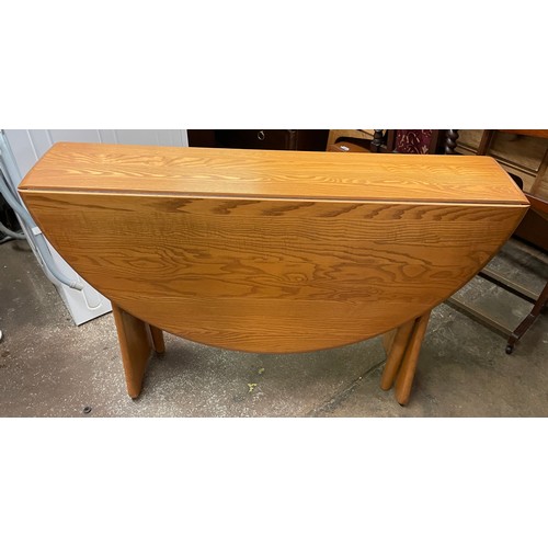 123 - ERCOL LIGHT ELM DROP FLAP GATELEG TABLE