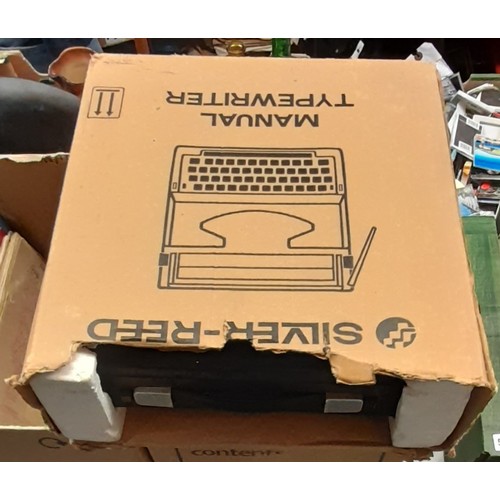 507 - BOXED SILVER REED PORTABLE MANUAL TYPEWRITER