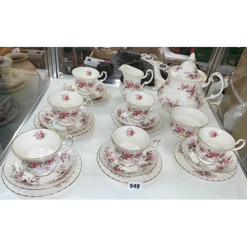 549 - ROYAL ALBERT BONE CHINA LAVENDER ROSE TEASET