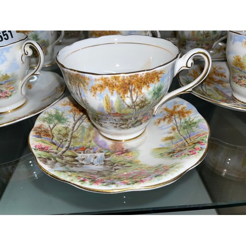 551 - ROYAL STANDARD FINE BONE CHINA THE OLD MILL STREAM TEASET