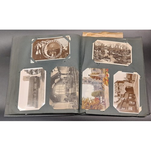 515 - SELECTION OF ENGRAVED BOOK PLATES, PICTURE POSTCARDS, POSTCARD ALBUM