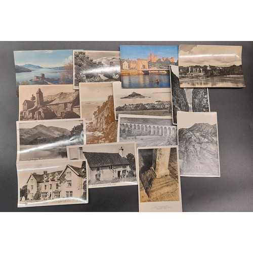 515 - SELECTION OF ENGRAVED BOOK PLATES, PICTURE POSTCARDS, POSTCARD ALBUM