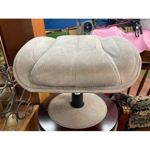 67 - GREY SUEDE SWIVEL STOOL