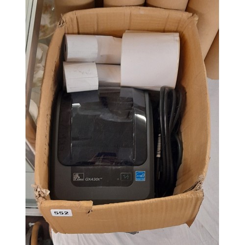 552 - ZEBRA GX430 LABEL PRINTER WITH ROLLS