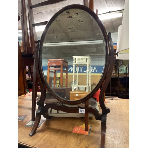 101 - MAHOGANY OVAL SWING TOILET MIRROR